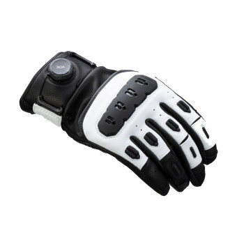 Guantes moto Knox Orsa Cuero MK3 Negro Blanco