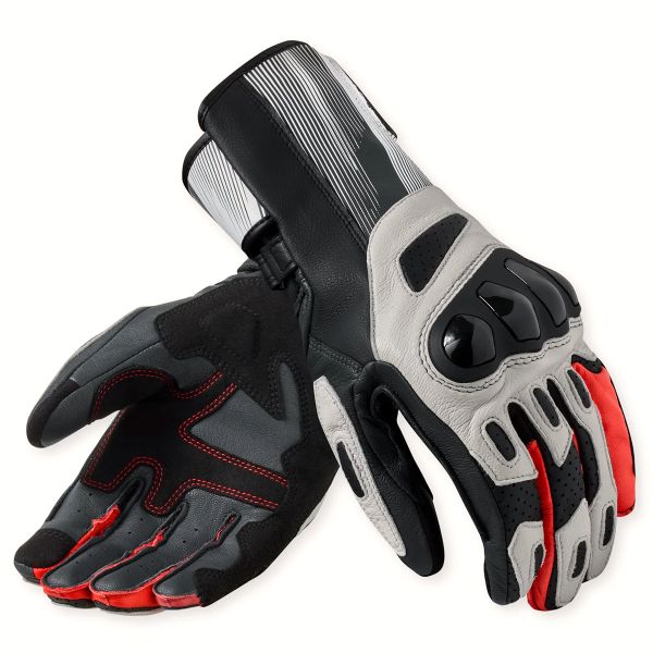 Guantes moto REV'IT Metis 2 Light Grey Neon Red