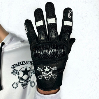Guantes moto SPARTMOTARD Race Black White 08 Guantes moto SPARTMOTARD Race Black White 08