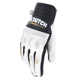 Guantes moto Von Dutch Born Air Negro Blanco Oro Guantes moto Von Dutch Born Air Negro Blanco Oro