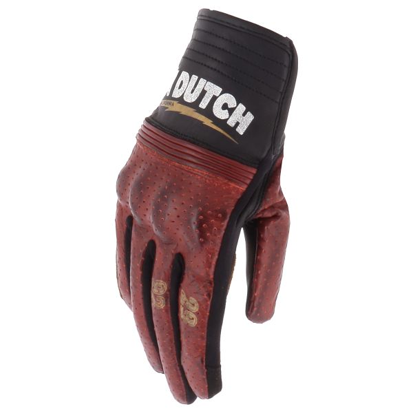 Guantes moto Von Dutch Jackie Air Negro Rojo Oro