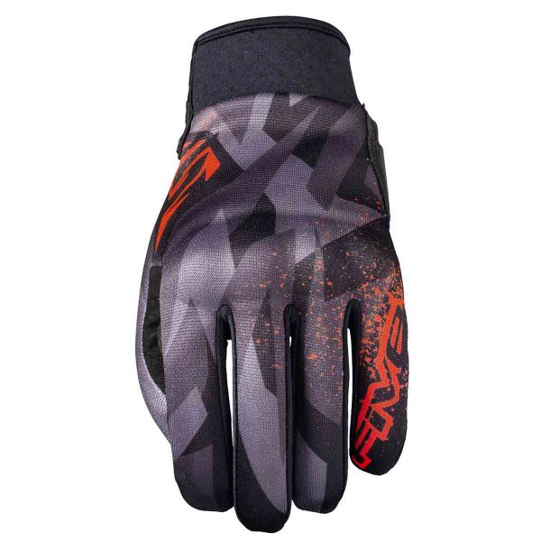 Guantes moto Five Globe Replica Camuflaje Rojo Fosforescente