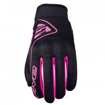 Guantes moto Five Globe Woman Negro Rosa Fosforescente