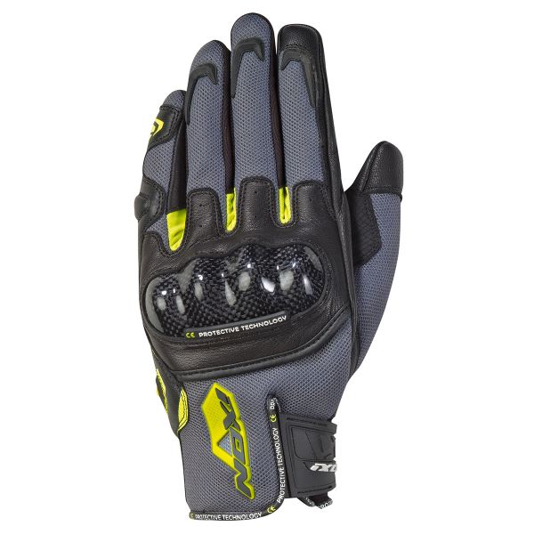 Guantes moto Ixon RS Rise Air Negro Gris Amarillo Vivo Guantes moto Ixon RS Rise Air Negro Gris Amarillo Vivo