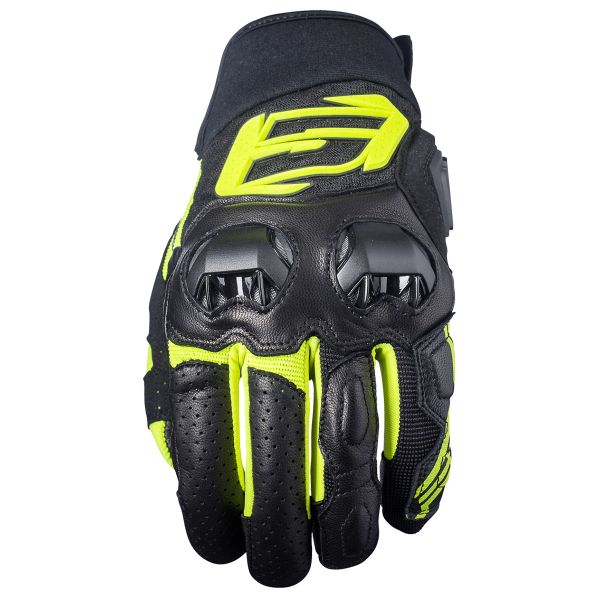 Guantes moto Five SF3 Negro Amarillo Fosforescente Guantes moto Five SF3 Negro Amarillo Fosforescente
