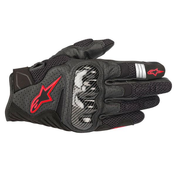 Guantes moto Alpinestars SMX-1 Air V2 Negro Rojo Fluo