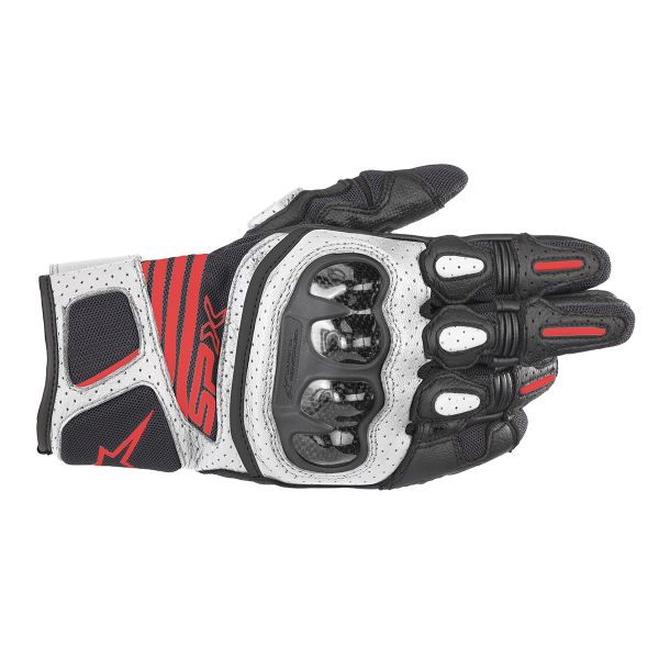 Guantes moto Alpinestars SP X Air Carbon V2 Black White Red Fluo