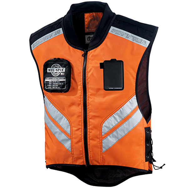 Chaleco moto ICON Mil-Spec Mesh Naranja