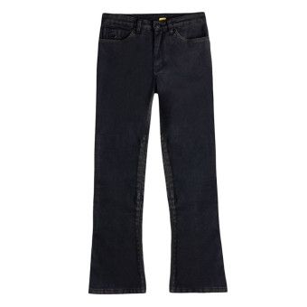 Jeans Knox Mujer Cartmel Kick Flare Corto Envejecido Negro Óxido