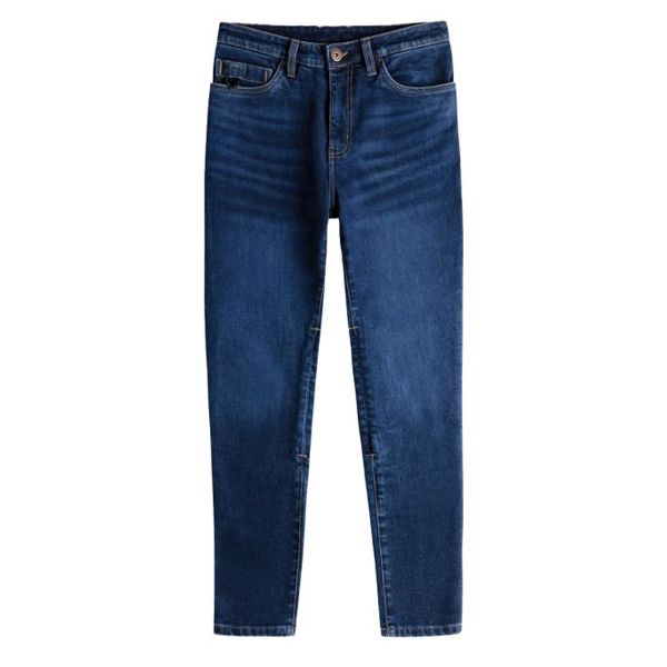 Jeans Knox Mujer Colton Skinny Corto Stone Wash Indigo