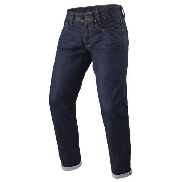 Jeans REV'IT Lewis Selvedge Tape Red Dark Blue Jeans REV'IT Lewis Selvedge Tape Red Dark Blue