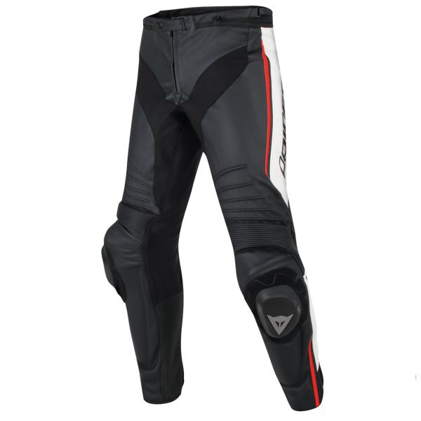Pantalones moto Dainese Misano Black White Red Fluo Pantalones moto Dainese Misano Black White Red Fluo