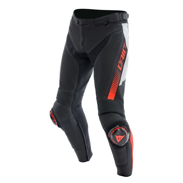 Pantalones moto Dainese Super Speed Perforated Pants Black White Red Fluo