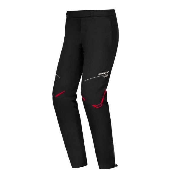 Pantalones moto Ixon Leo Overpant Black White Bright Red