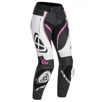Pantalones moto Ixon Vortex Lady Pant Negro Blanco Fucsia