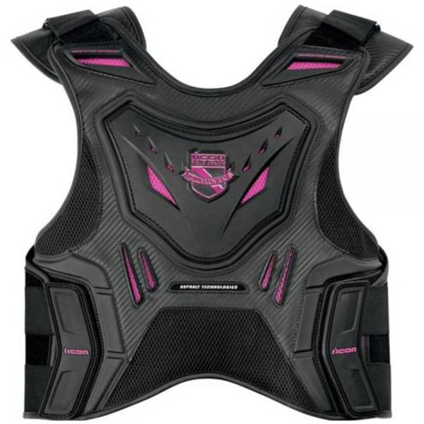 Espaldera Moto ICON Stryker Vest Black Pink Woman