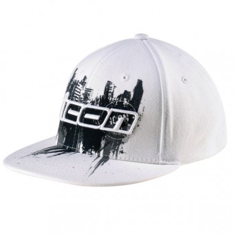 Gorras Moto ICON Abrasion Flatbill Hat White
