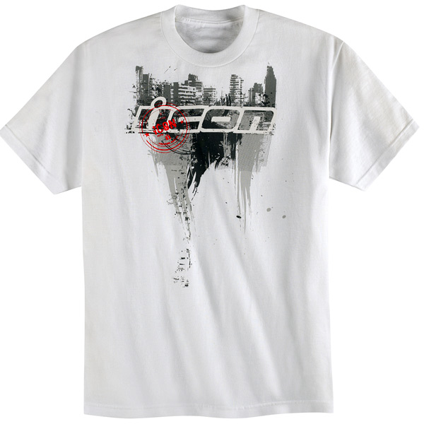 Camisetas Moto ICON Abrasion Tee White