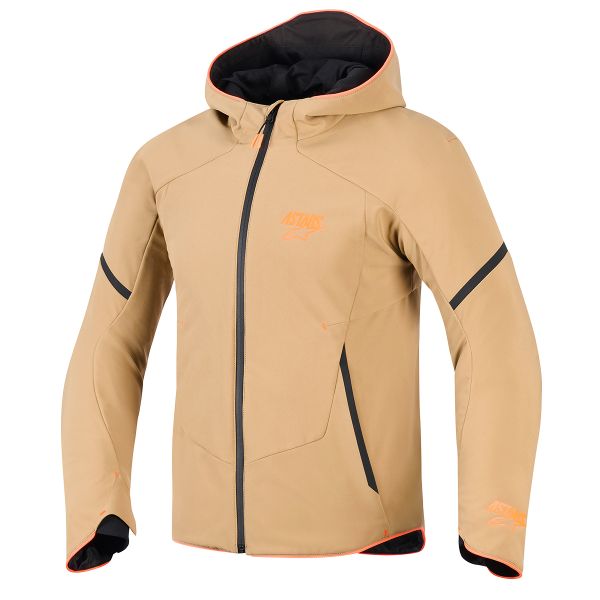 Chaquetas moto Alpinestars Aeroshell WP Dark Khaki Black Orange Fluo