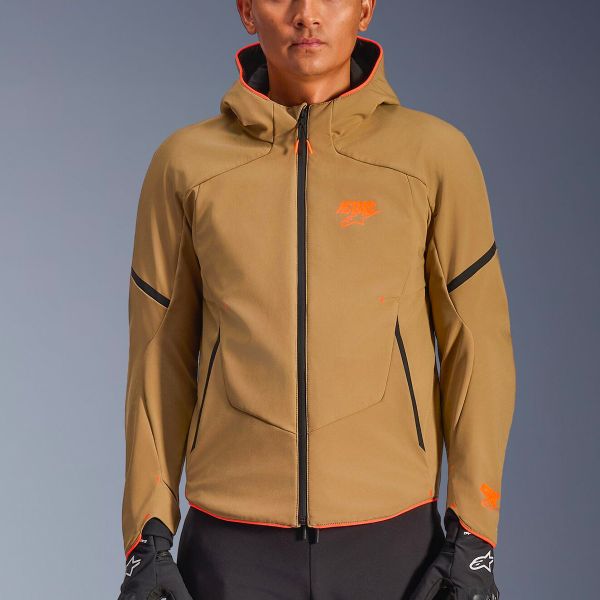 Alpinestars Aeroshell WP Dark Khaki Black Orange Fluo
