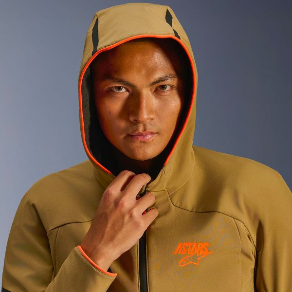 Alpinestars Aeroshell WP Dark Khaki Black Orange Fluo