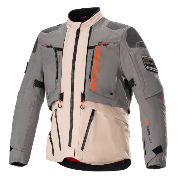 Chaquetas moto Alpinestars AMT-10R Drystar XF Gris piel Marrn plido Naranja picante