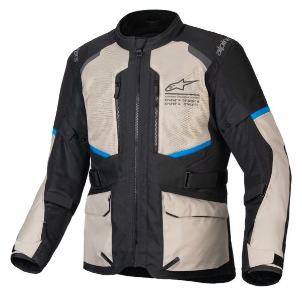 Chaquetas moto Alpinestars Andes Air Drystar Negro Laurel Gris Azul Brillante