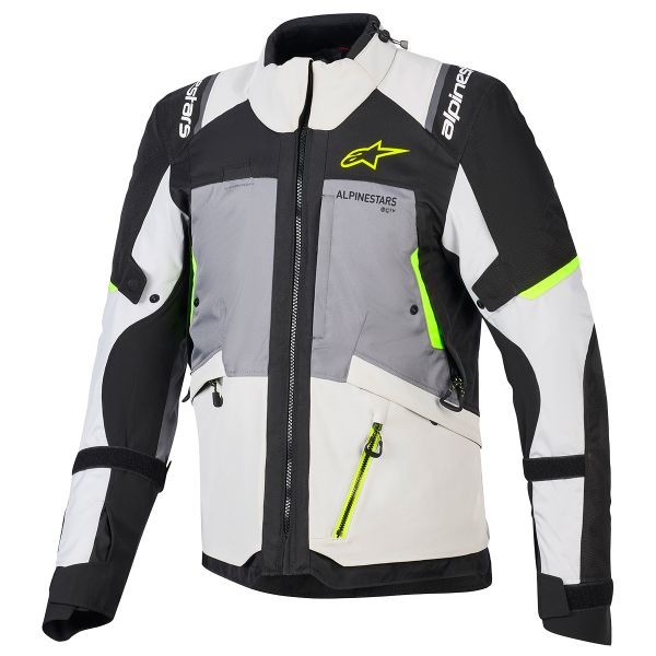 Chaquetas moto Alpinestars Andes V4 Drystar Dark Gray Ice Gray Black Yellow Fluo