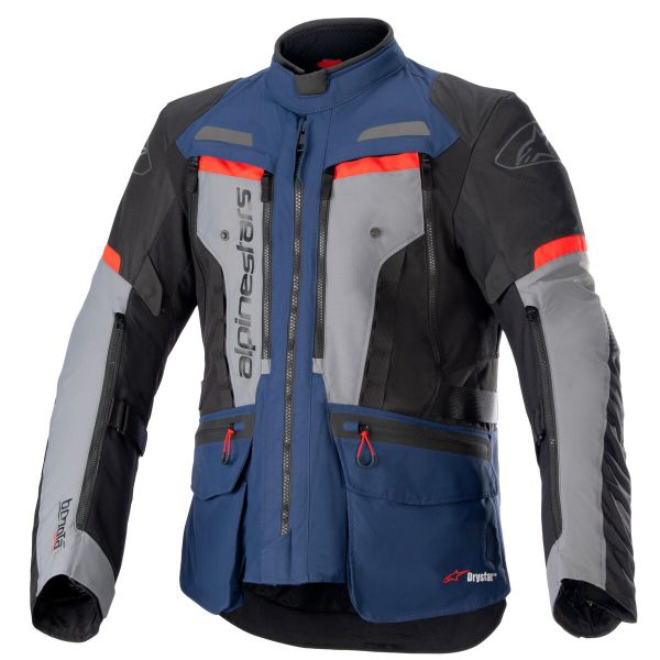 Chaquetas moto Alpinestars Bogota Pro Drystar Azul Oscuro Negro Rojo Brillante