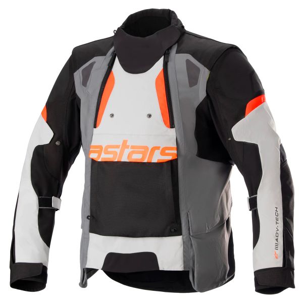 Chaquetas moto Alpinestars Halo Drystar Gris oscuro Gris hielo Negro
