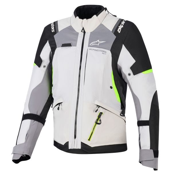 Chaquetas moto Alpinestars Stella Andes V4 Drystar Ice Gray Dark Gray Black Yellow Fluo