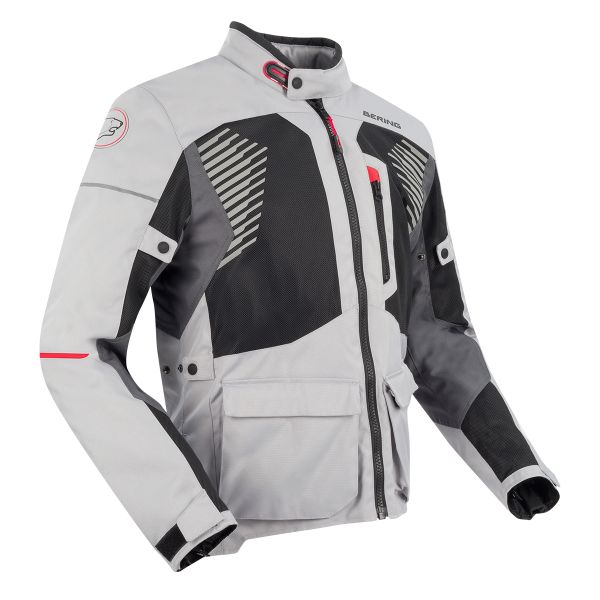 Chaquetas moto Bering Bakundu Grey Black Red