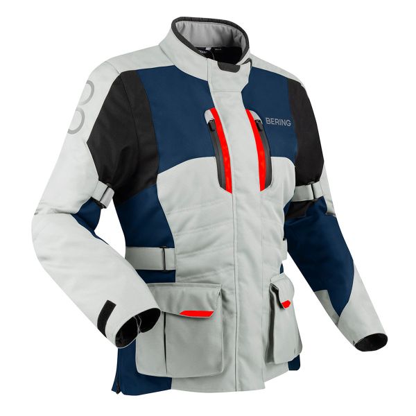 Chaquetas moto Bering Lady Siberia Grey Blue Red Chaquetas moto Bering Lady Siberia Grey Blue Red