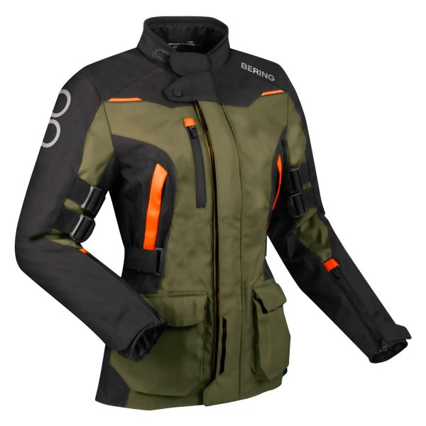 Chaquetas moto Bering Lady Zephyr Black Kaki Orange