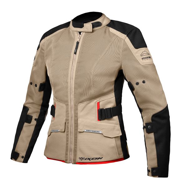 Chaquetas moto Ixon M-Njord Lady Sand Black Red