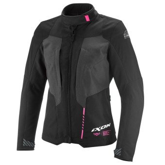 Chaquetas moto Ixon Tyr Lady Negro Antracita Rosa brillante