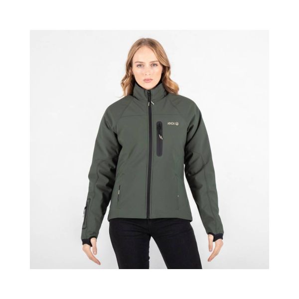 Chaquetas moto Knox Dual Pro 3 en 1 Soft Shell Thermolite Plus Mujer Verde oliva