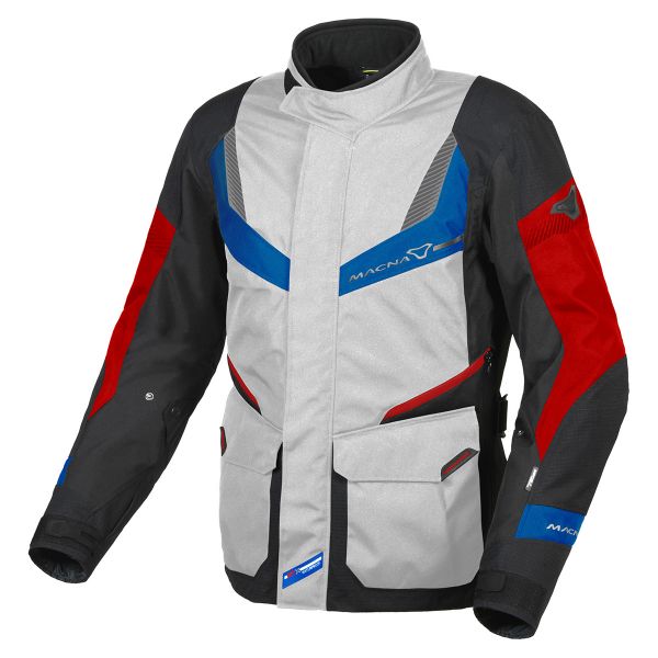 Chaquetas moto Macna Rancher Light Grey Blue Red Chaquetas moto Macna Rancher Light Grey Blue Red