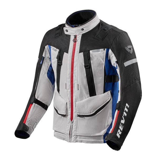 Chaquetas moto REV'IT Sand 4 H2O Plata Azul Chaquetas moto REV'IT Sand 4 H2O Plata Azul