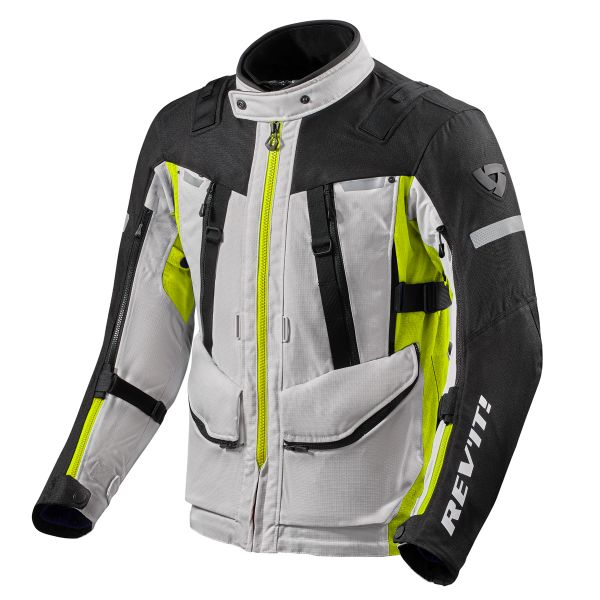 Chaquetas moto REV'IT Sand 4 H2O Plata Amarillo Neon Chaquetas moto REV'IT Sand 4 H2O Plata Amarillo Neon