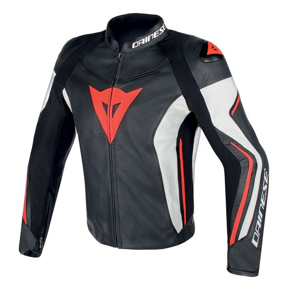 Cazadora moto Dainese Assen Black White Red Fluo