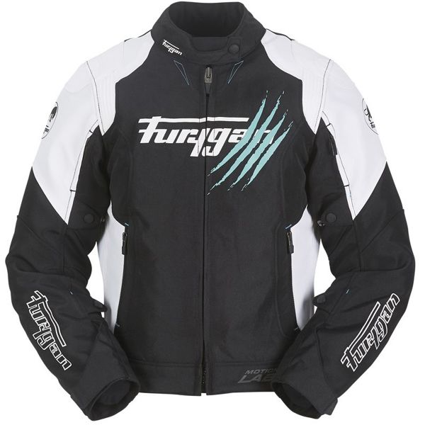 Cazadora moto Furygan Genesis Claw Lady Blanco Turquesa