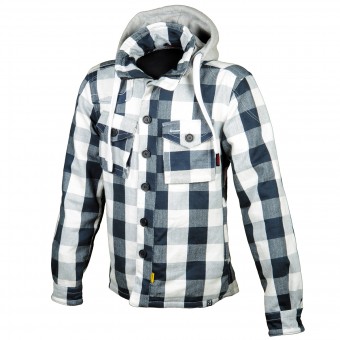 Cazadora moto Booster Hoodie Kevlar Hunt Light Grey Blue