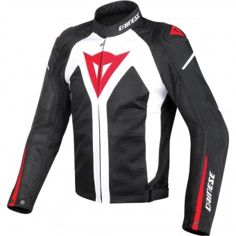 Cazadora moto Dainese Hyper Flux D-Dry White Black Red