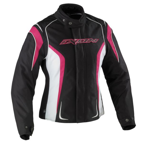 Cazadora moto Ixon Kashima HP Negro Blanco Fushia