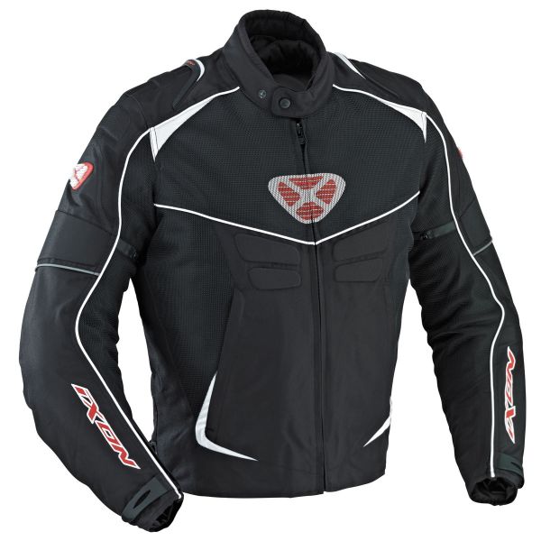 Cazadora moto Ixon Sismic Sport Negro Blanco Rojo
