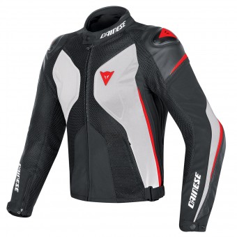 Cazadora moto Dainese Super Rider Perf Black White Red Fluo