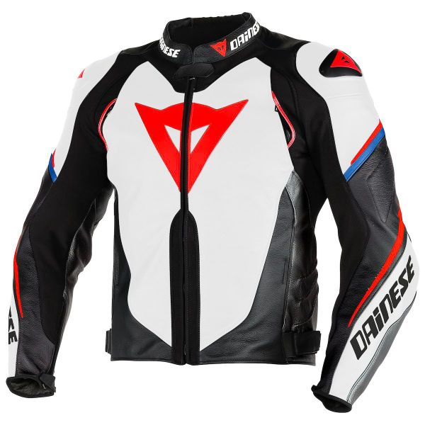 Cazadora moto Dainese Super Speed D1 Perf White Black Fluo Red