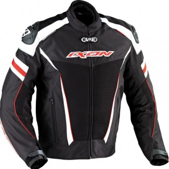 Cazadora moto Ixon Typhon Race HP Negro Blanco Rojo