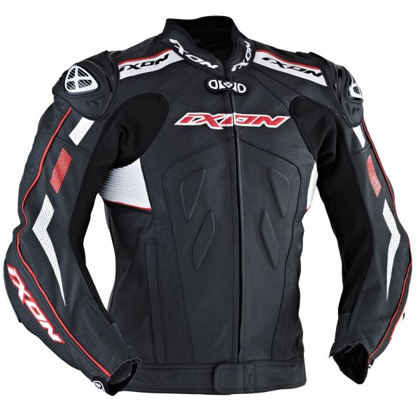 Cazadora moto Ixon Addict Air Negro Blanco Rojo